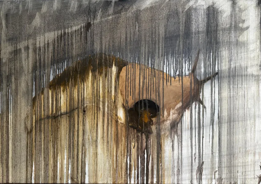 slimák 1 akryl 100x70 cm 2024