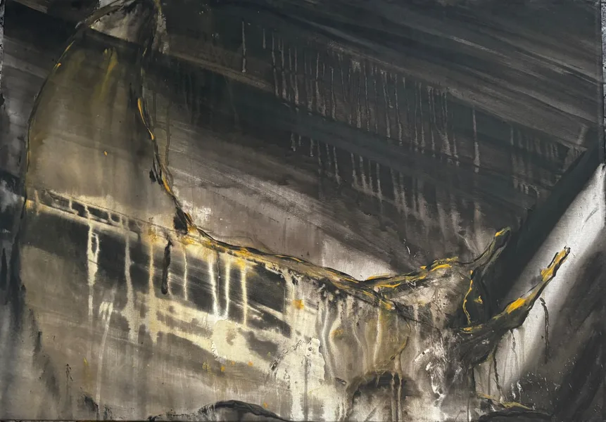 slimák 2 akryl 100x70 cm 2024