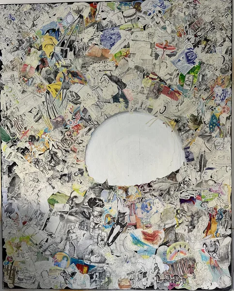 vědomí x mysl koláž 150x130 cm 2024