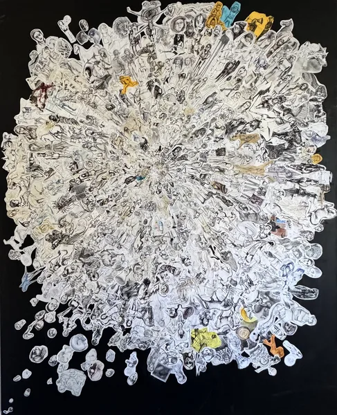chaos koláž 150x130 cm 2023