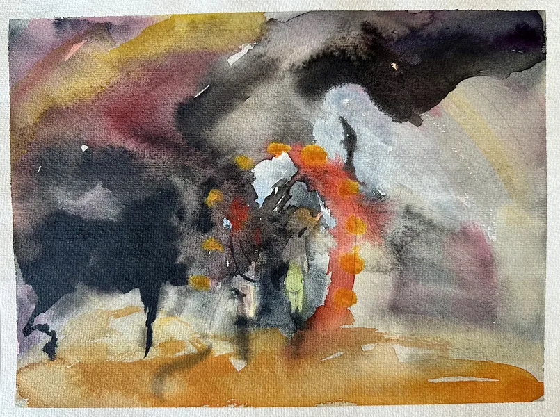 stáj 05 akvarel 32x24 cm