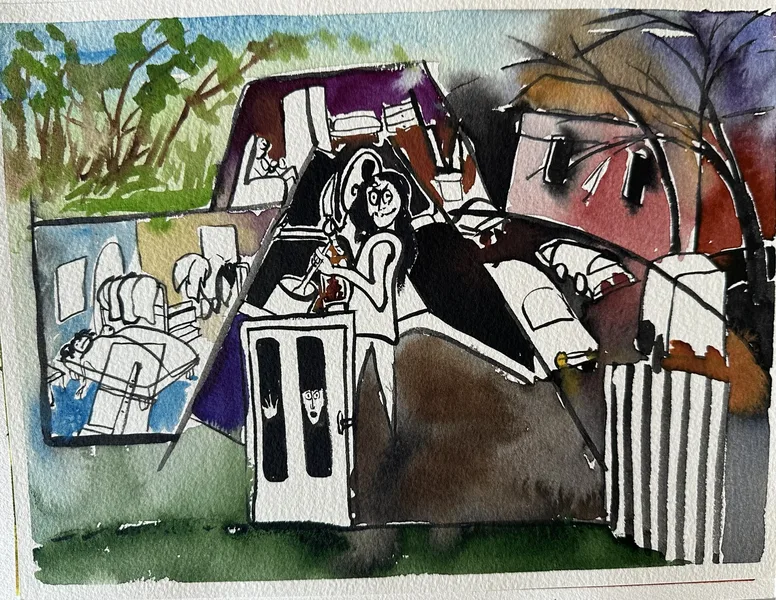 stáj 08 akvarel 32x24 cm