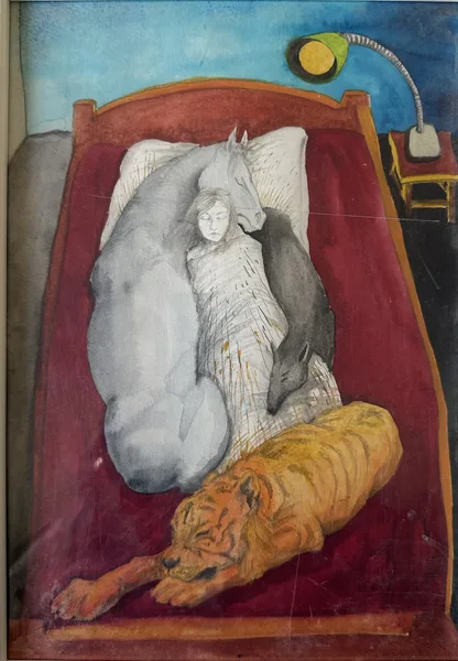 stáj 15 akvarel, tužka 32x24 cm