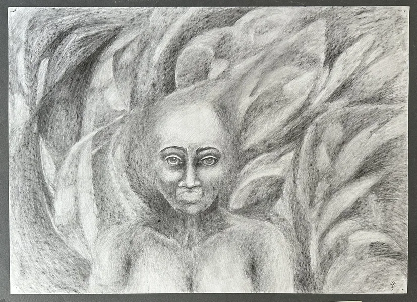 divkadriv 07 kresba tužkou 70x54 cm